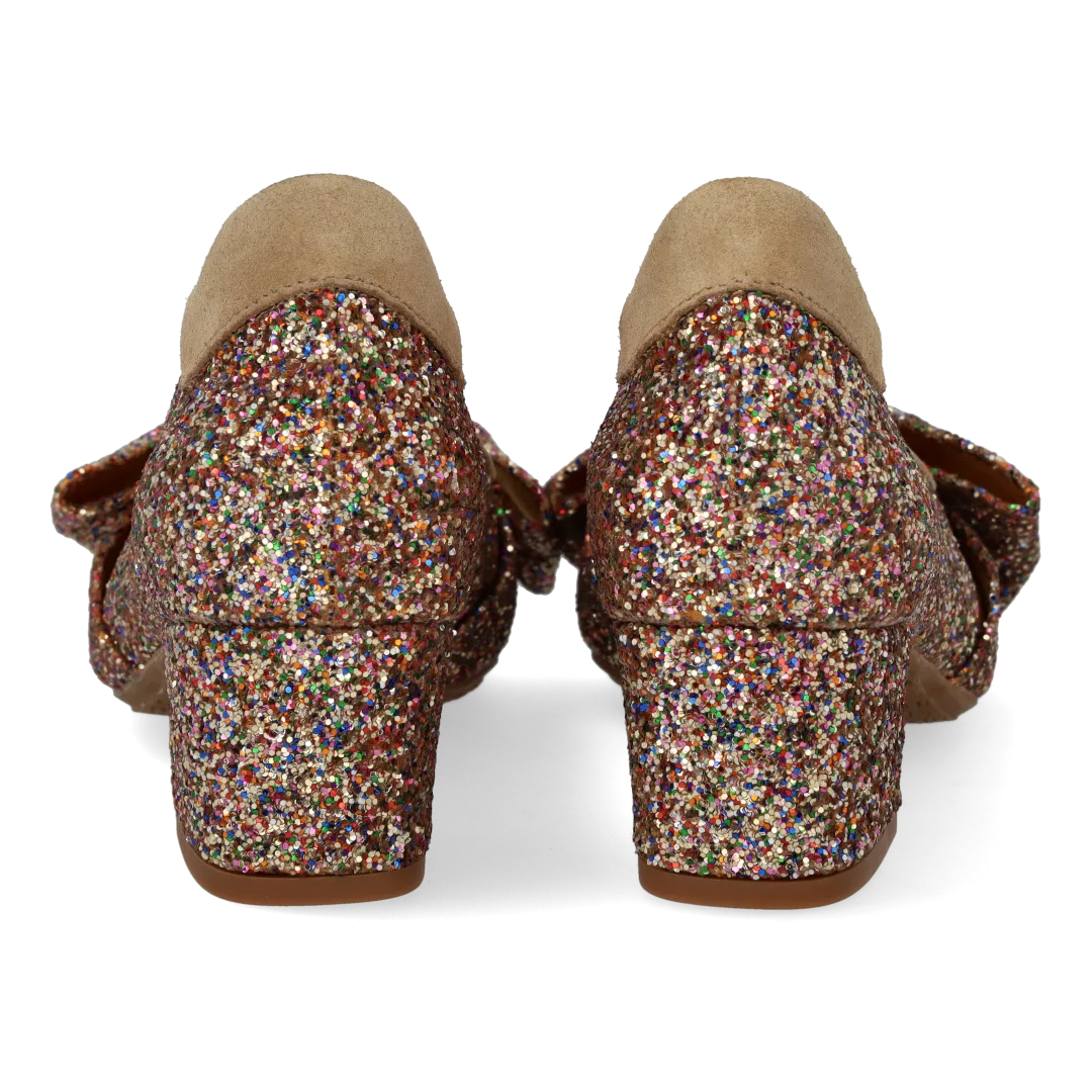 Angulus Sløjfe pump glitter pump blokhæl