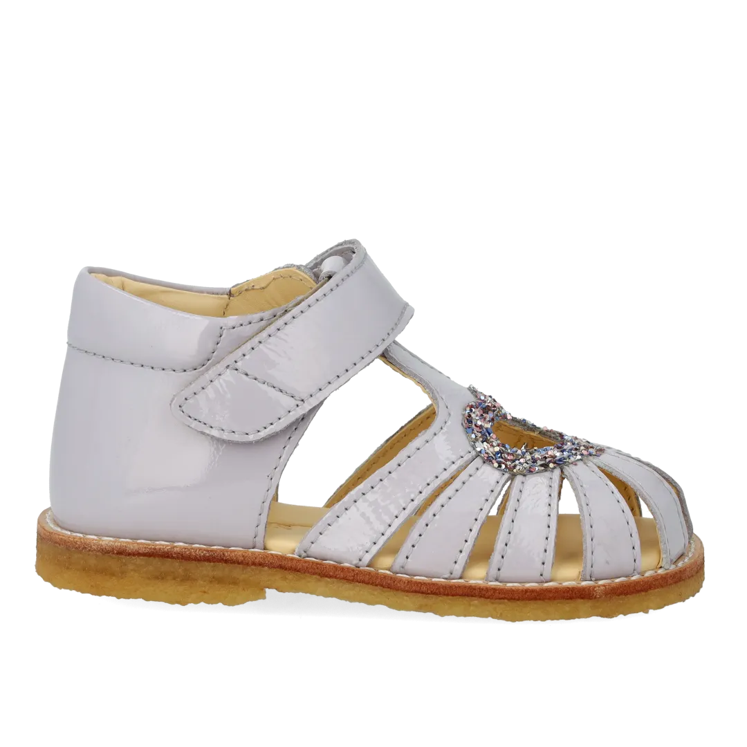Angulus Hjertesandal med glitter og velcrolukning børnesandal