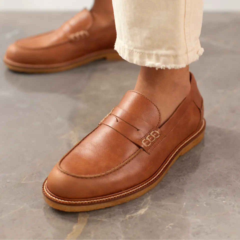 Angulus Loafer dame penny loafer læder skind