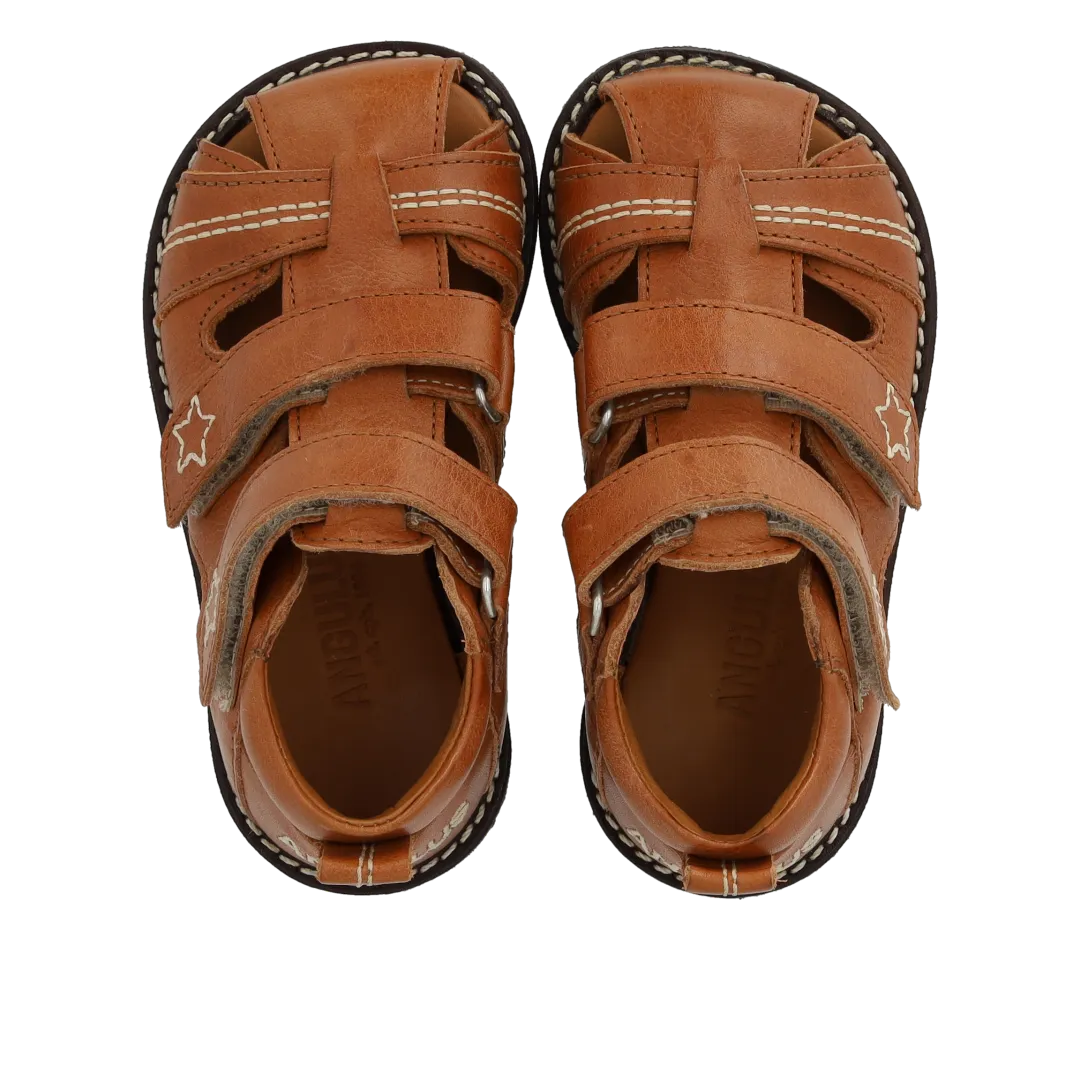 Angulus Sandal med stjernebroderi børnesandal rummelig