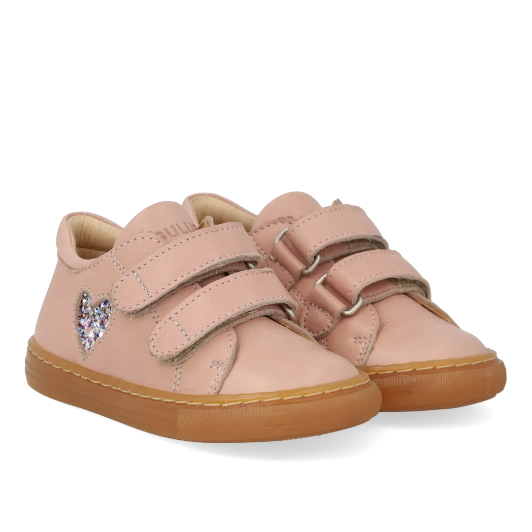 Angulus Begynder sneaker glitterhjerte velcro str 20-25