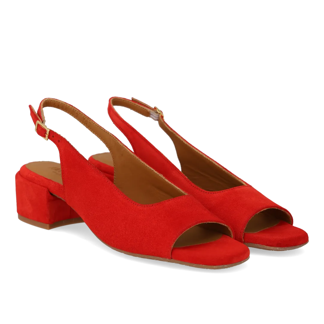 Angulus Højhælet slingback sandal åben tå damesandal