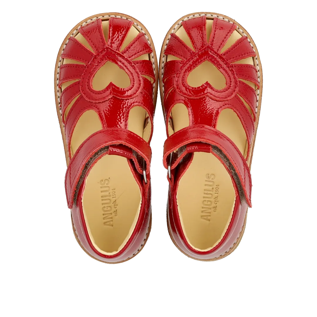 Angulus Begynder hjertesandal velcro børnesandal læder