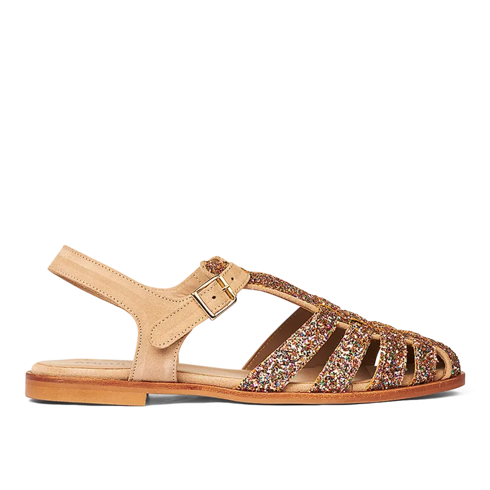 Angulus Fisherman sandal glitter dame guldspænde