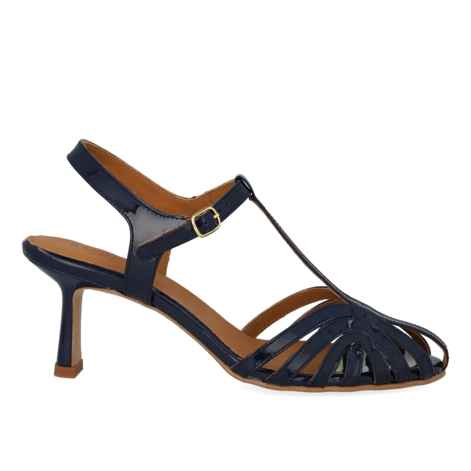 Angulus højhælet sandal organisk T-strap 6 cm hæl