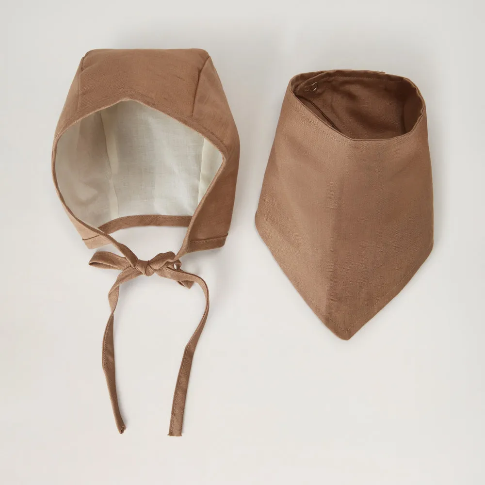 BabyMocs hør hue beige bonnet til baby