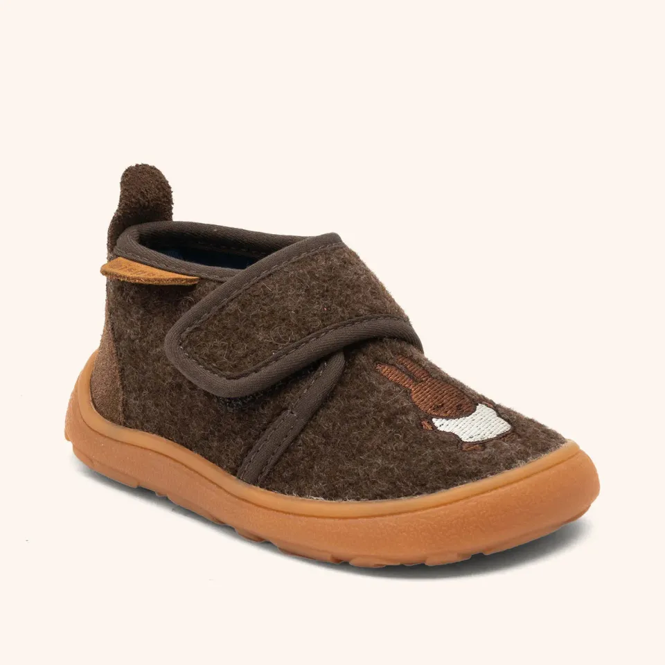 Bisgaard Barefoot Basic hjemmesko Miffy dark brown uld