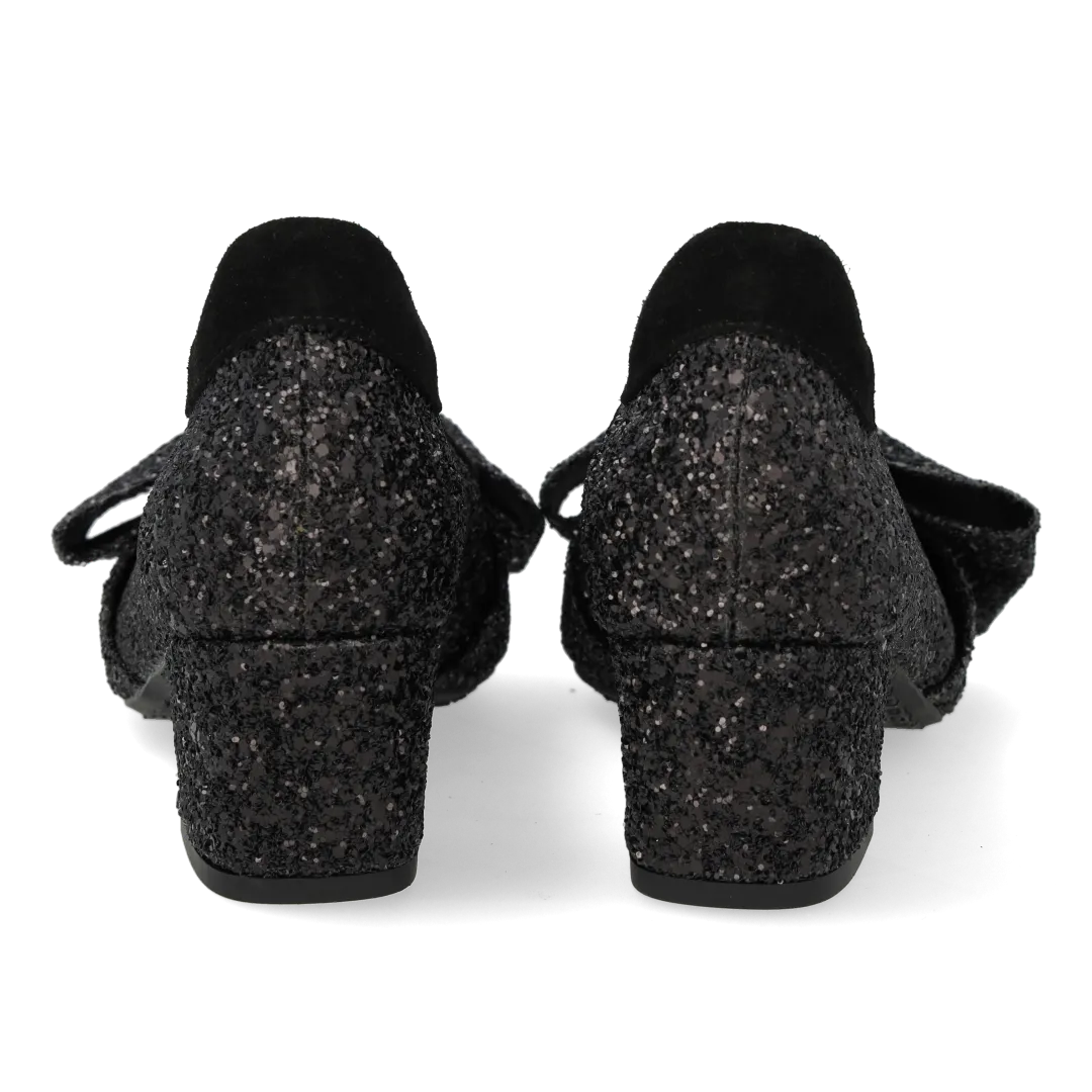 Angulus Sløjfe pump glitter ballerina 37-44 blokhæl
