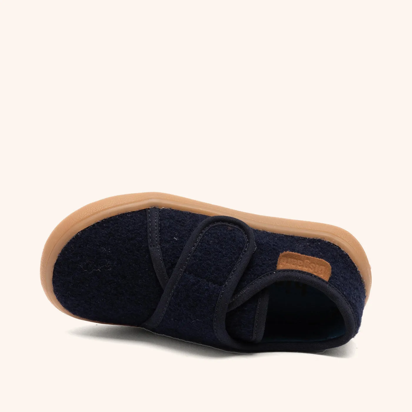 Bisgaard Pav hjemmesko dark blue uld velcro