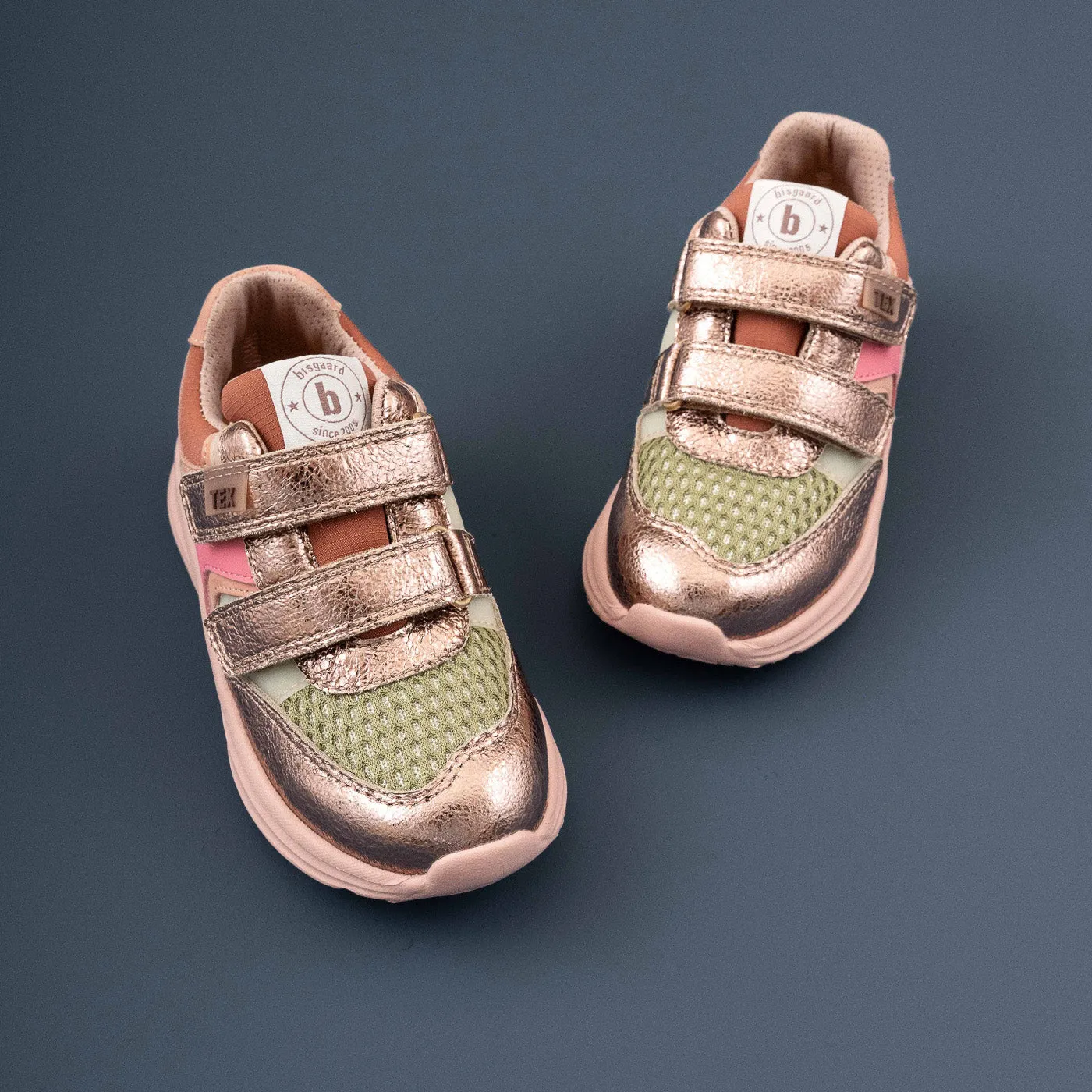 Bisgaard Yuki Tex glitter sneaker rose gold vandtæt
