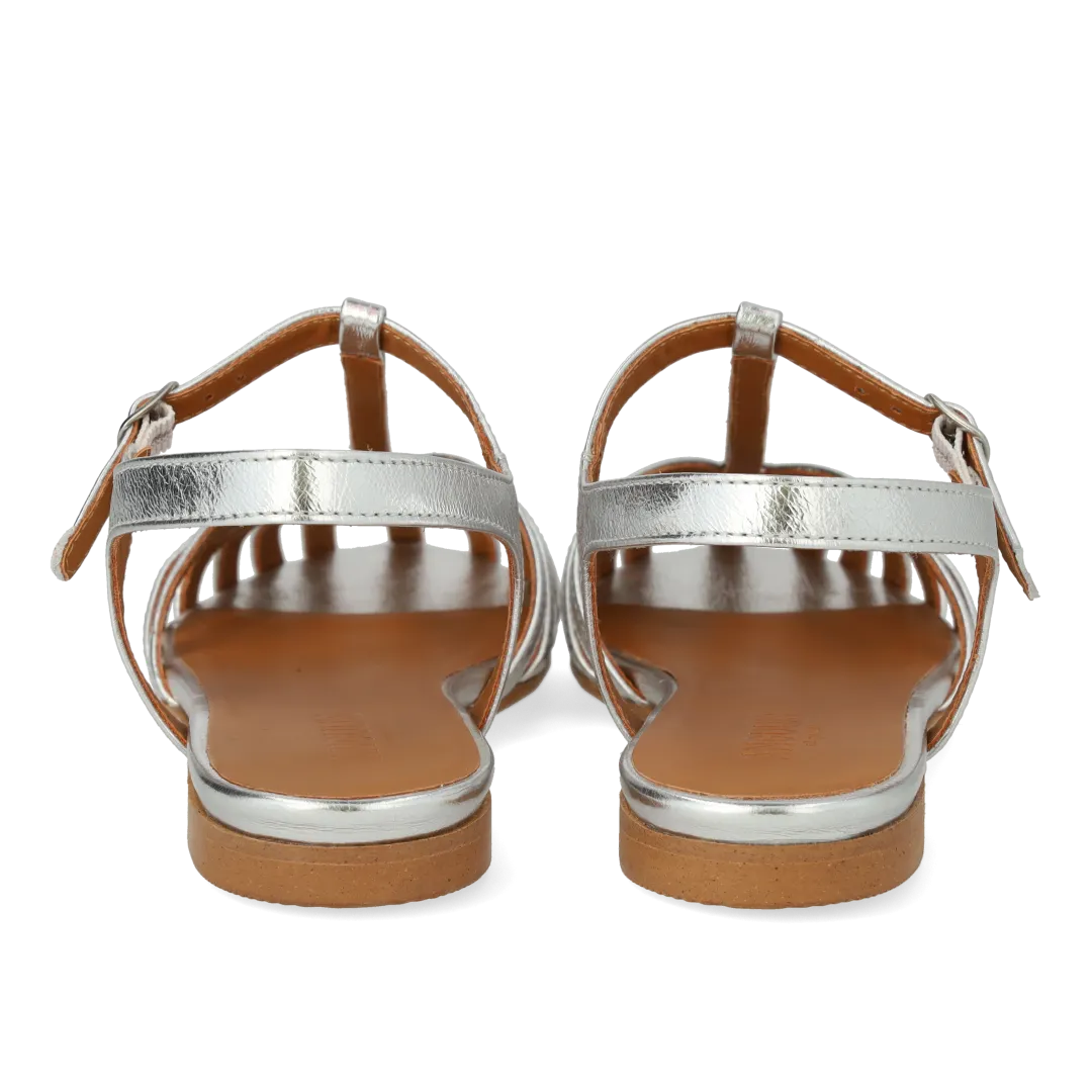 Angulus Flad sandal med organisk frontdetalje