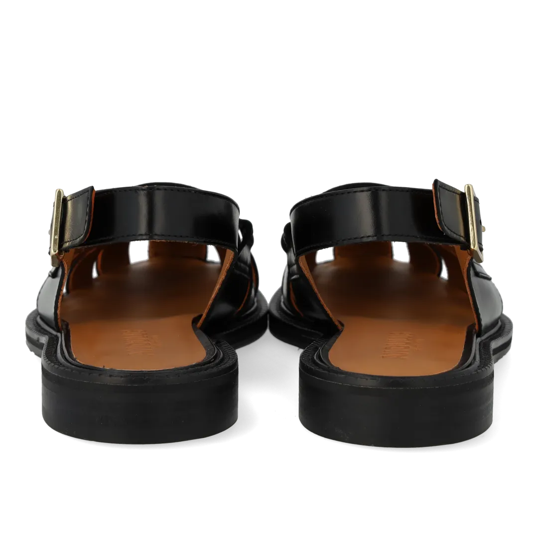 Angulus Slingback loafer dame læder guldspænde