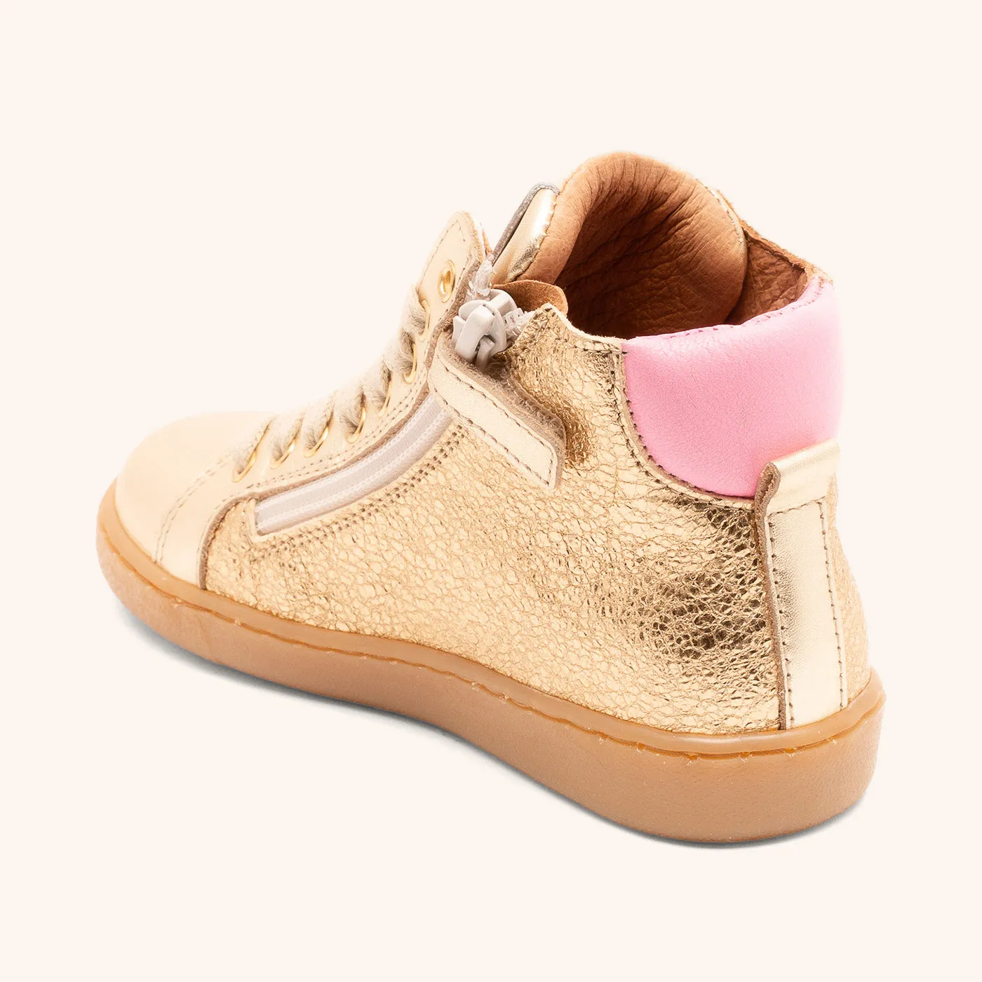Bisgaard Gaia L høj sneaker guld læder