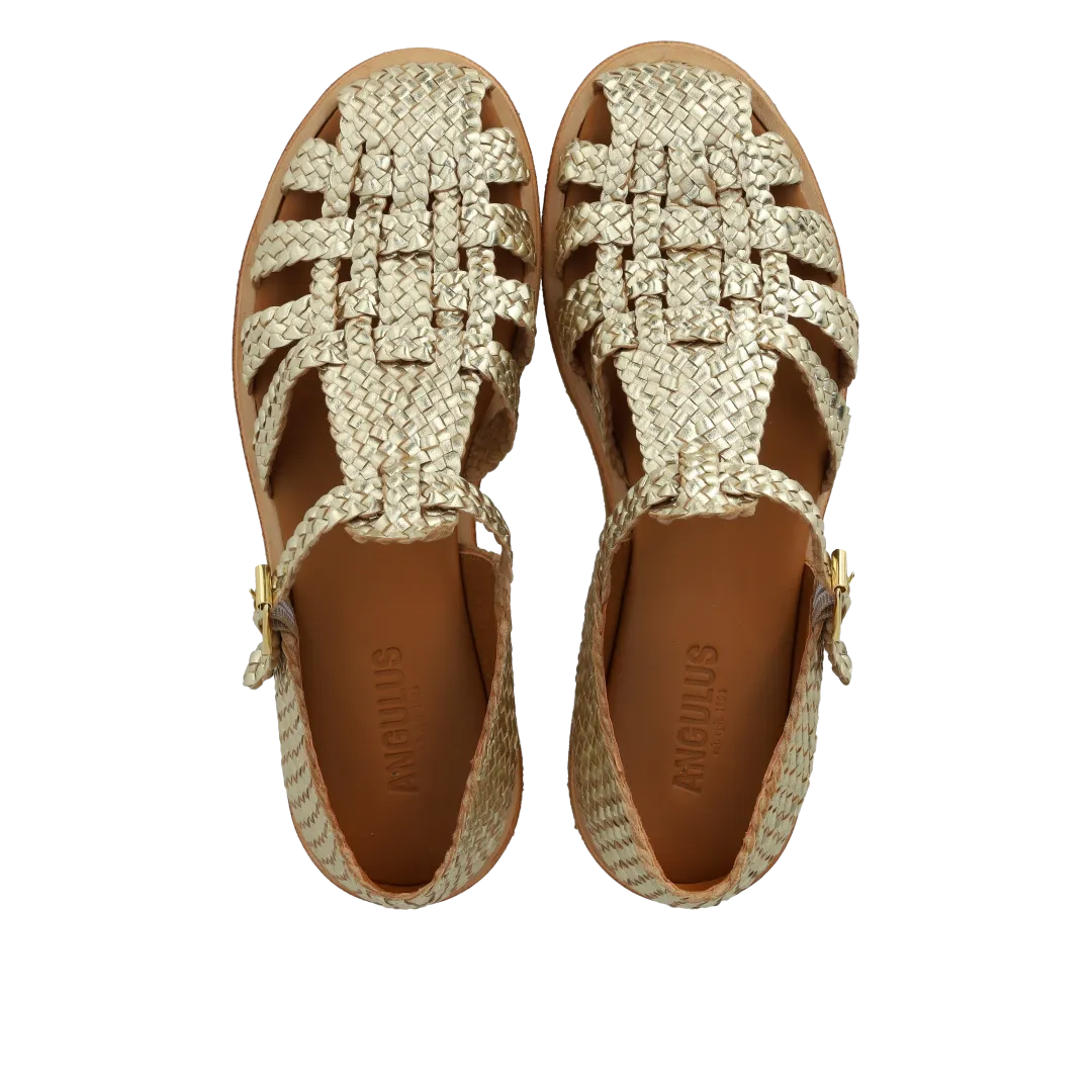 Angulus Håndflettet Fisherman's sandal dame læder