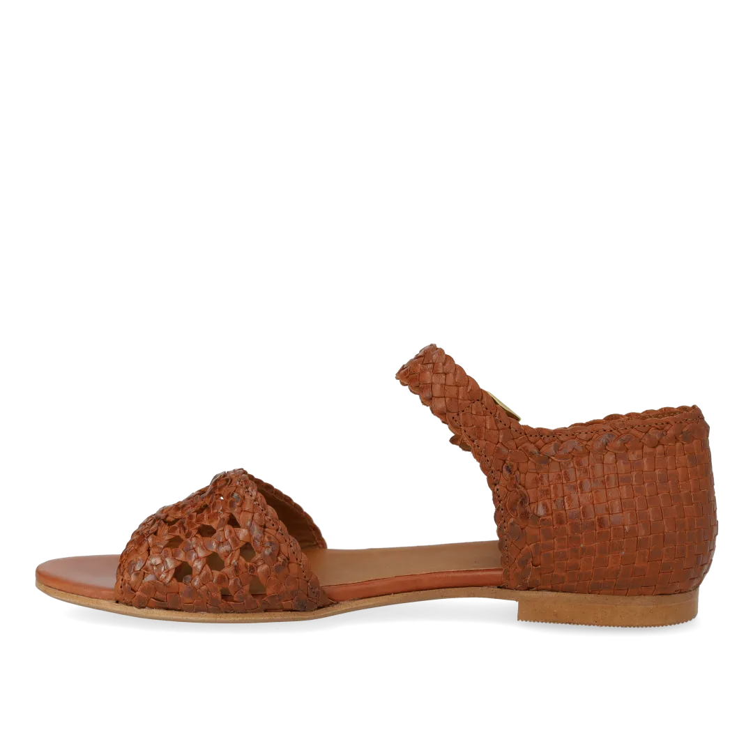 Angulus håndflettet sandal damesandal i læder