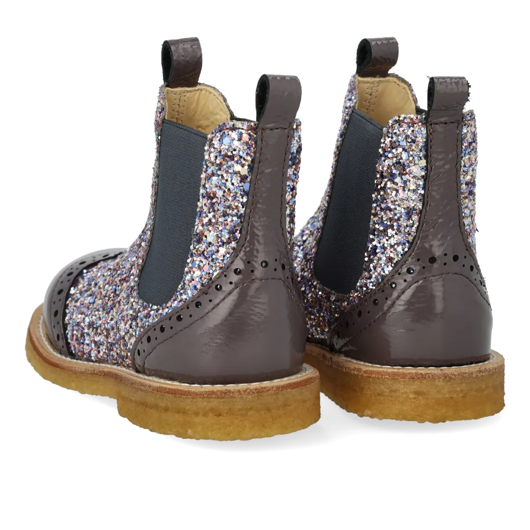 Angulus Chelsea støvle glitter børn rummelig læder