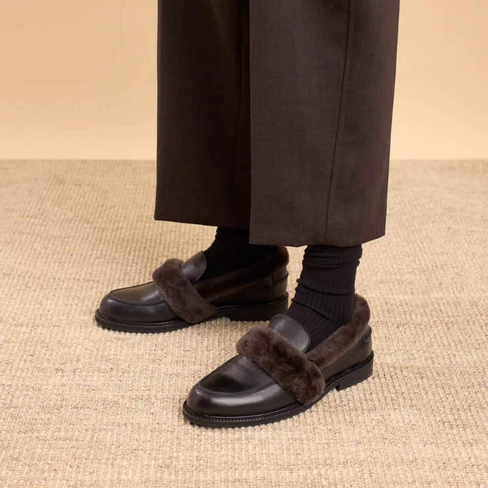 Angulus Loafer Pelskanter Dame Loafer Skind