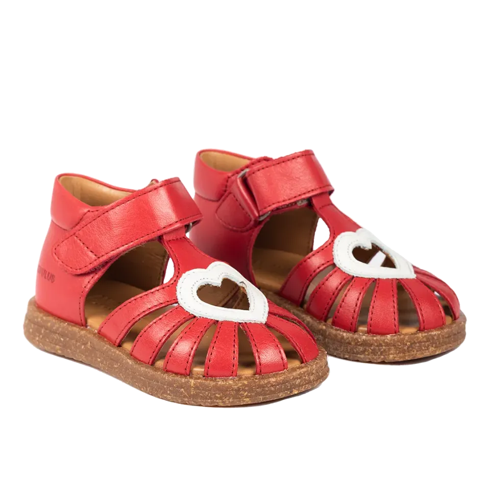 Angulus Begynder hjertesandal velcro læder børn