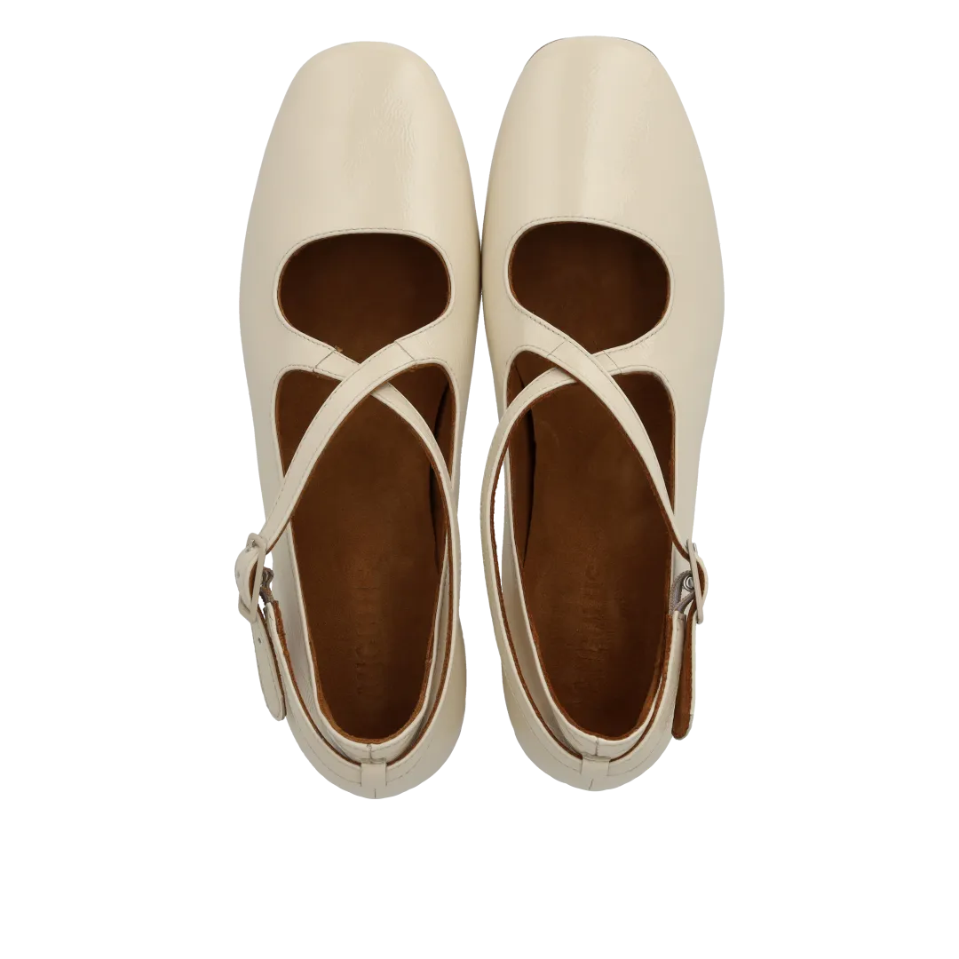 Angulus Mary Jane ballerina krydsdetalje dame lak 3,5 cm hæl