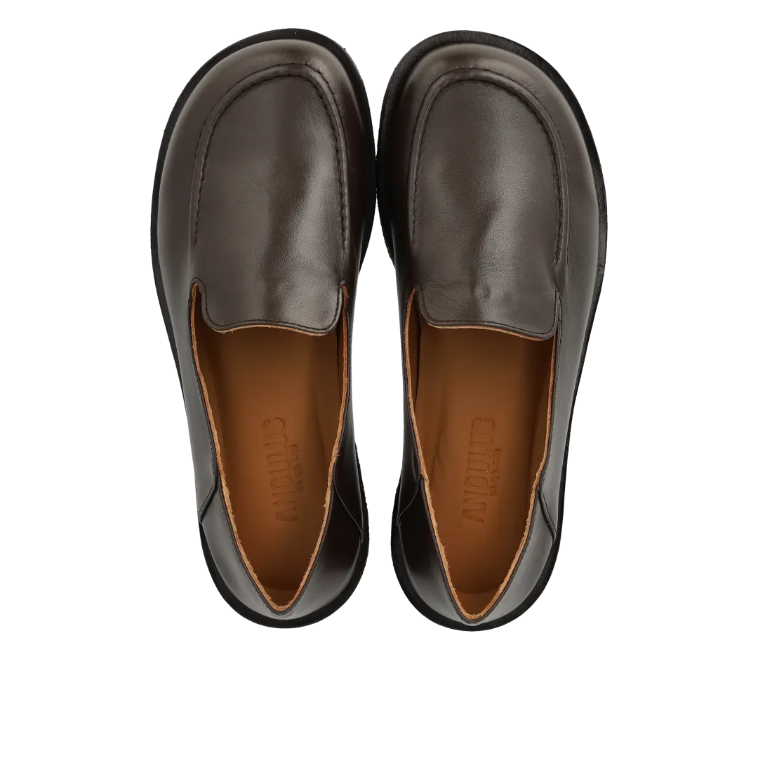 Angulus loafer bred lædersko brun åndbar