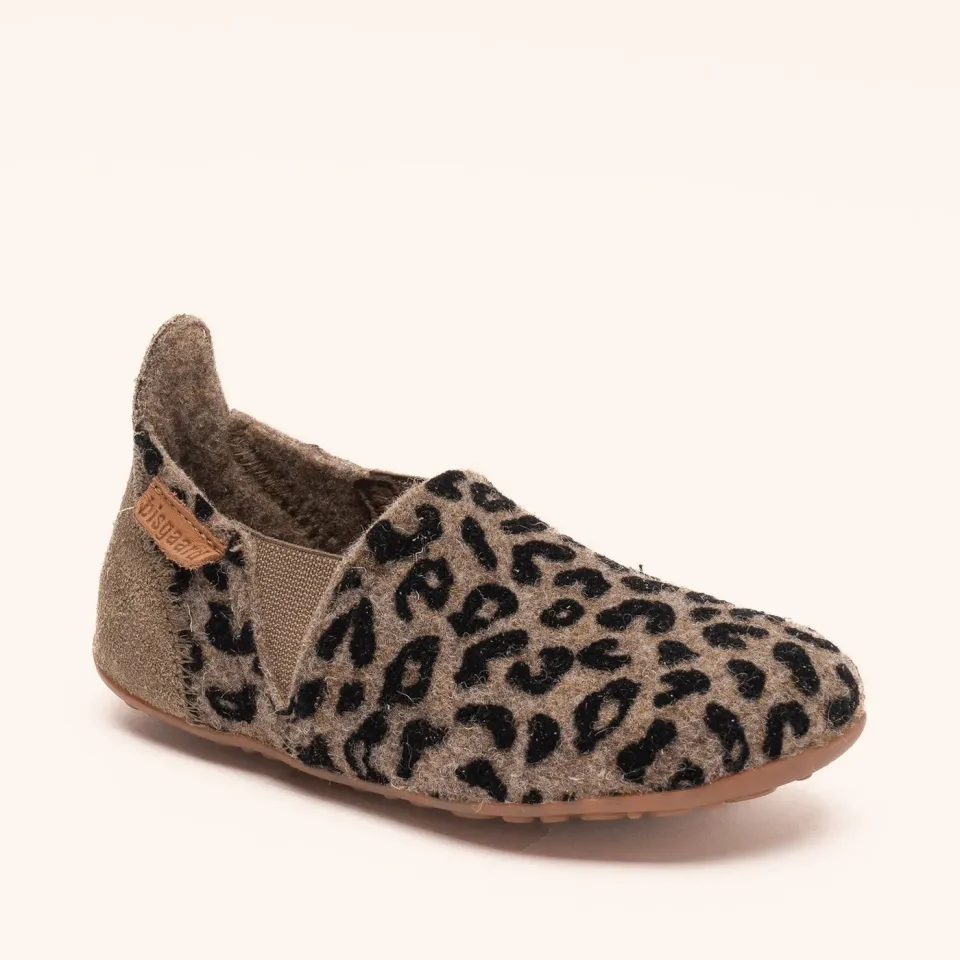 Bisgaard Sailor Wool hjemmesko brown-leopard i uld
