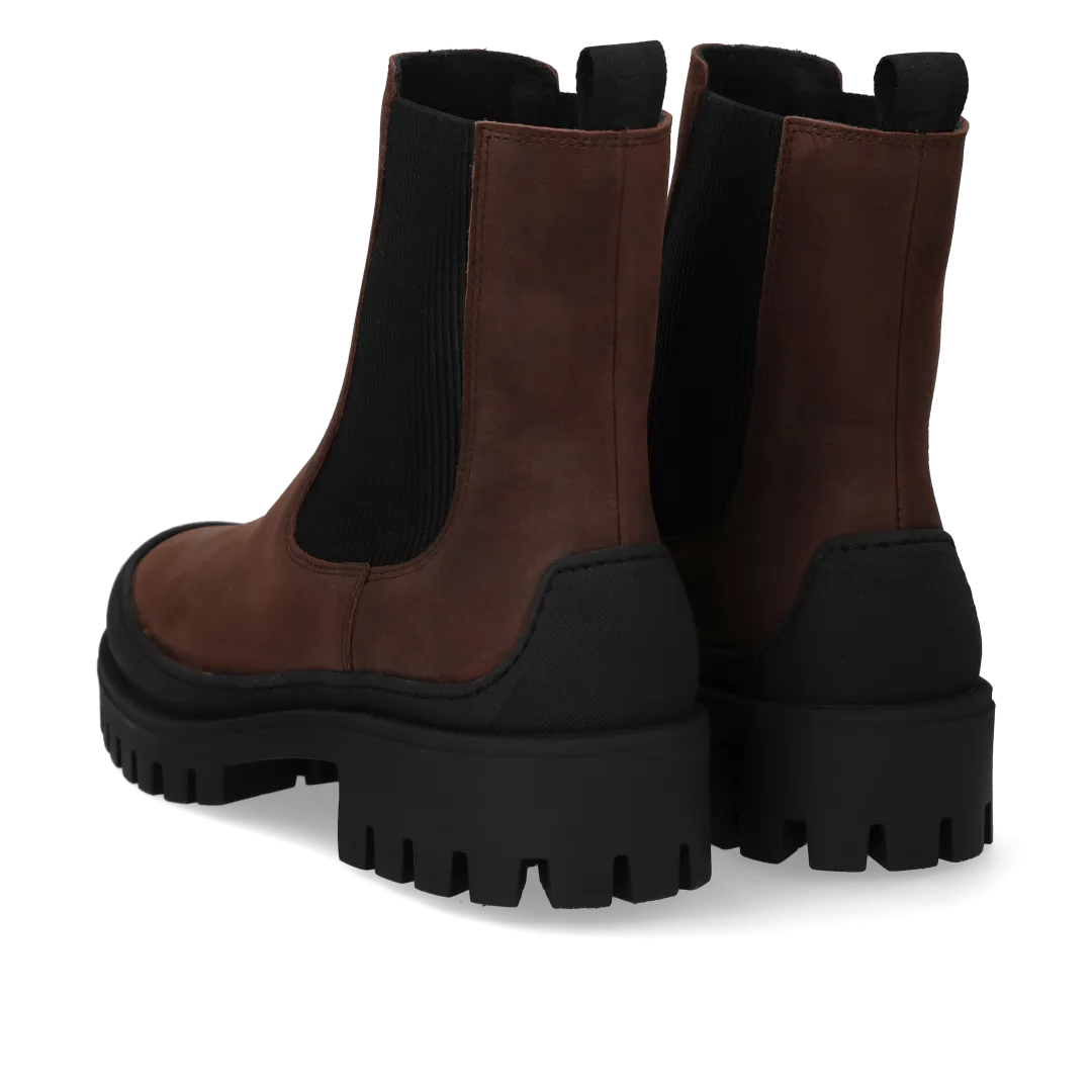 Angulus Chelsea chunky støvle dame nubuck sort sål