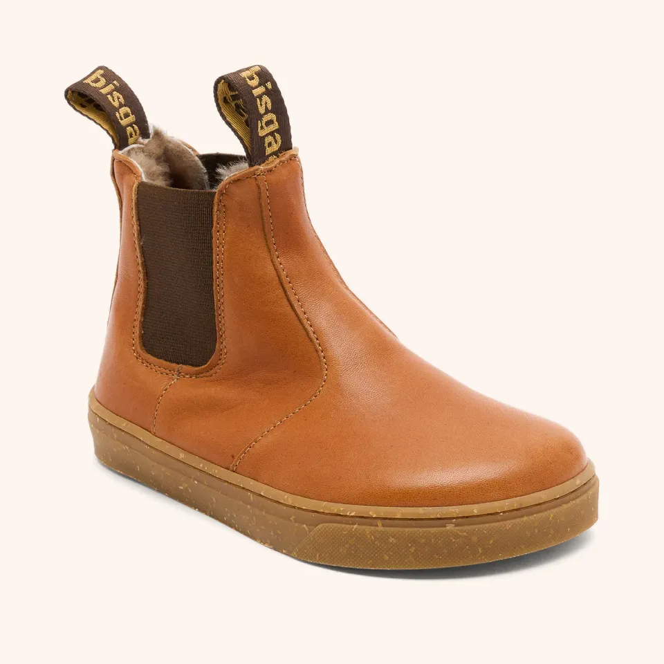 Bisgaard Barefoot Ene Lamb chelsea-støvle cognac