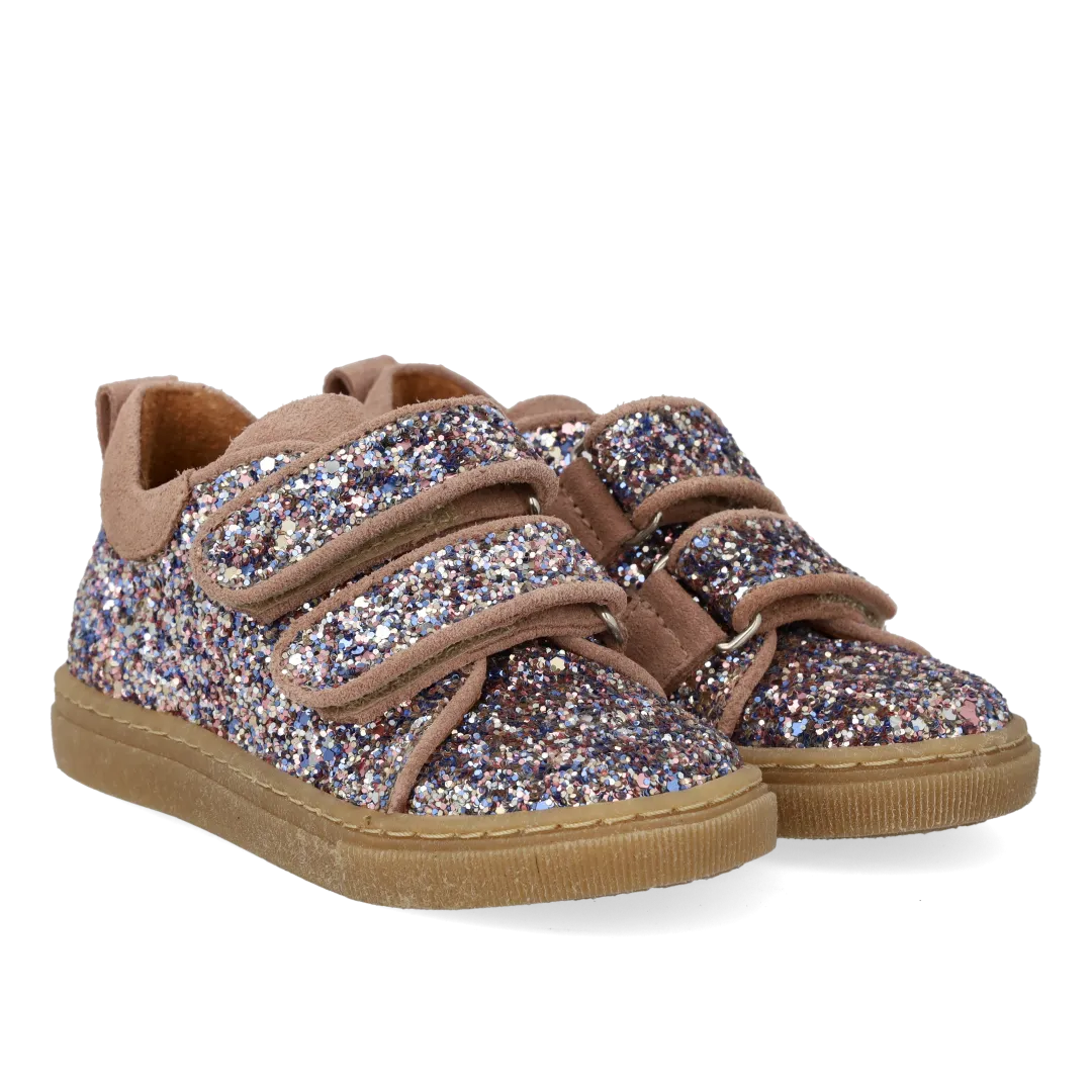 Angulus Glitter-sneaker ruskind børnesneaker velcro