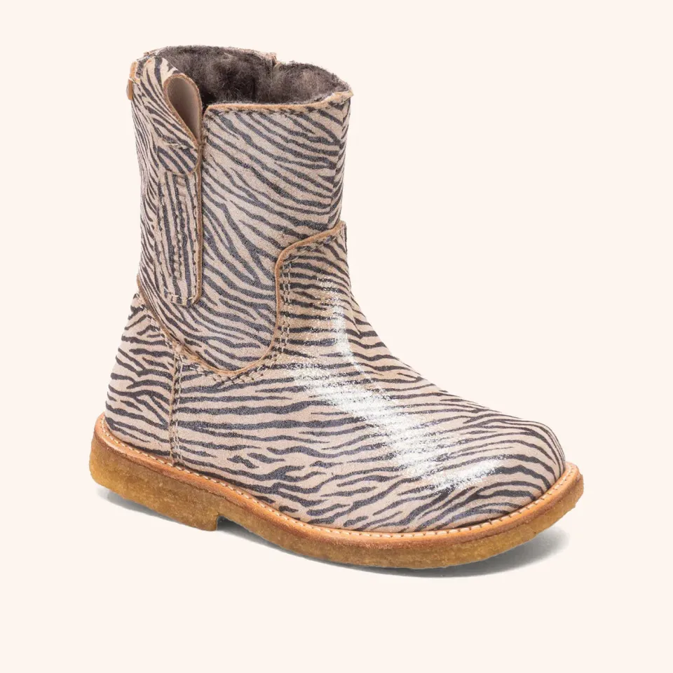 Bisgaard Elke Tex vinterstøvle zebra glitter uldfoer