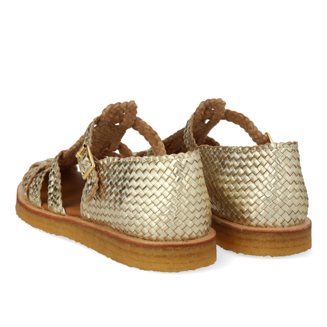 Angulus Håndflettet Fisherman's sandal dame læder
