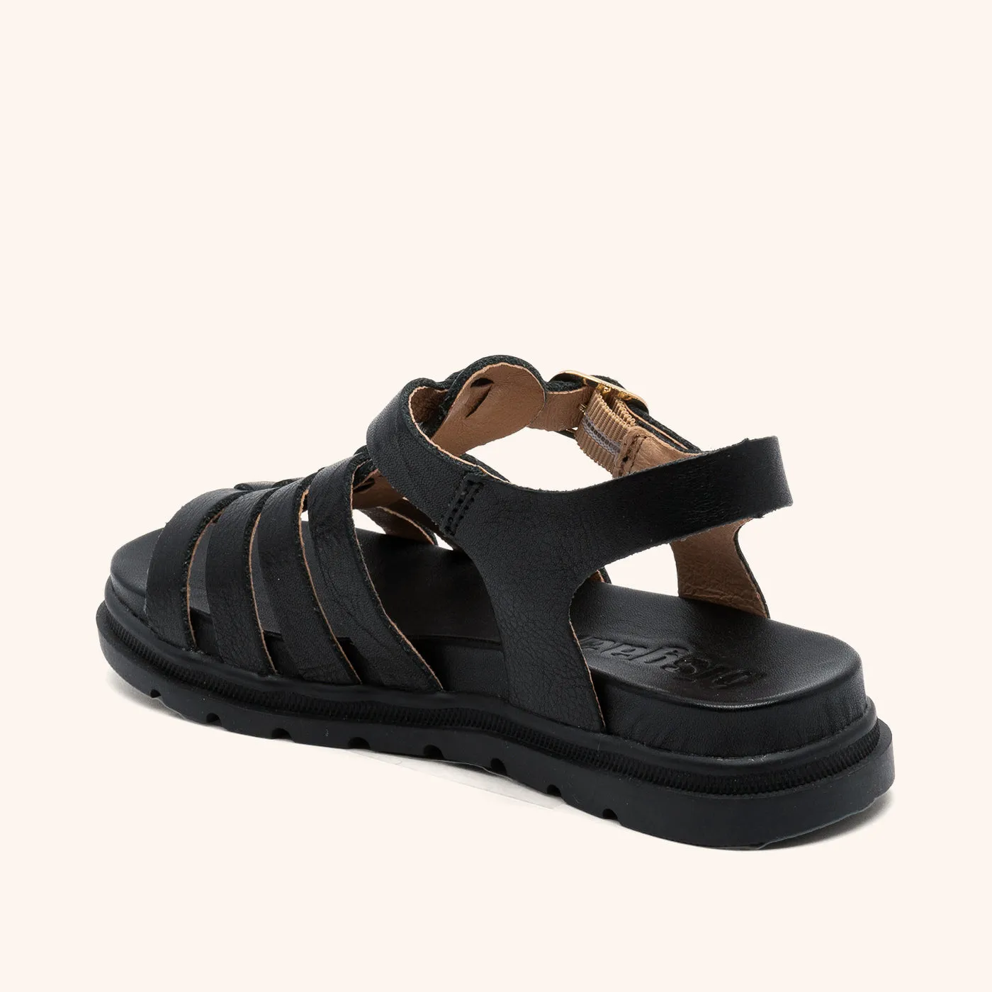 Bisgaard Bera sandal sort læder med spænde