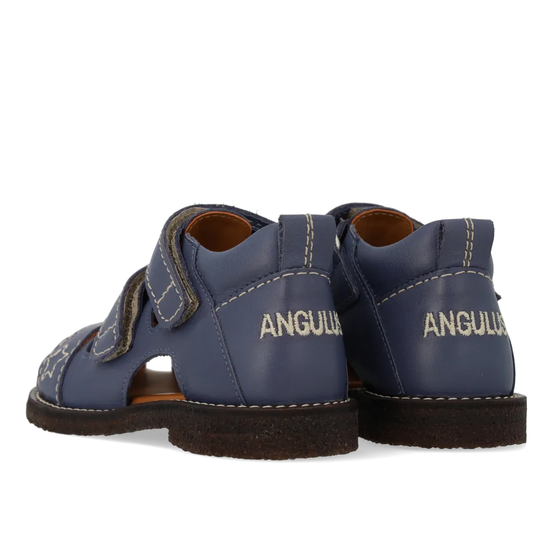 Angulus Sandal med stjerne børnesandal læder velcro rummelig