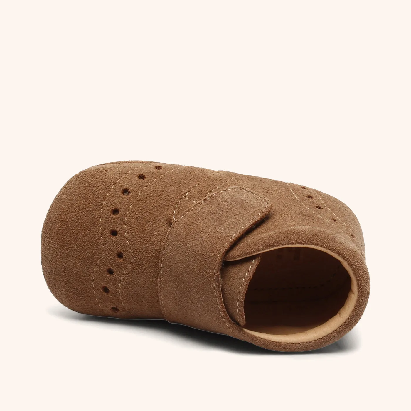 Bisgaard Petit hjemmesko camel læder velcro
