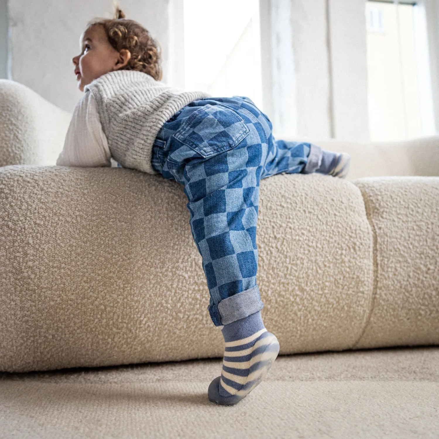 Minifus Blå Bjørn begyndersko blå bjørn skridsikker