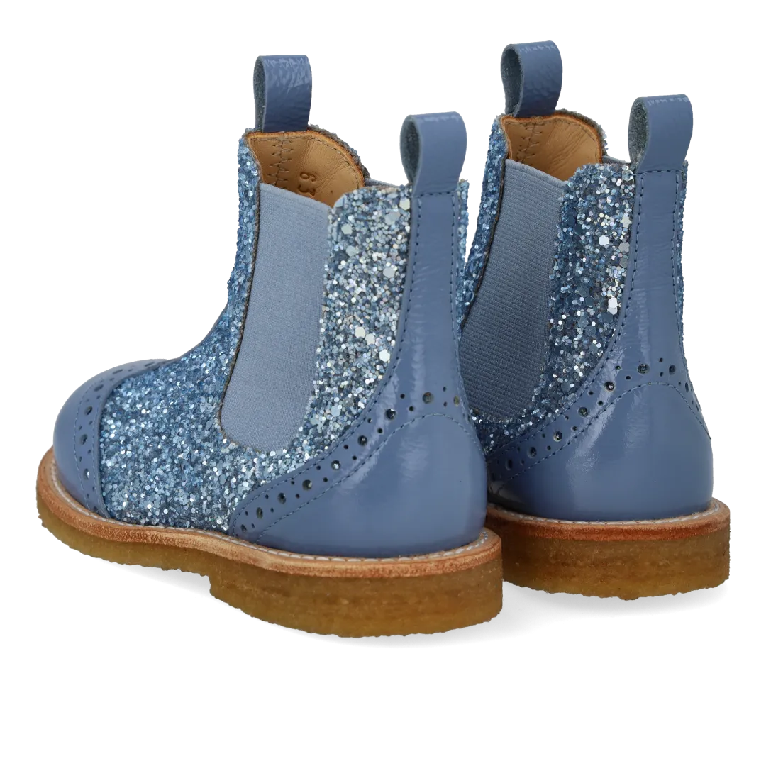 Angulus Chelsea støvle brogue glitter str 26-32
