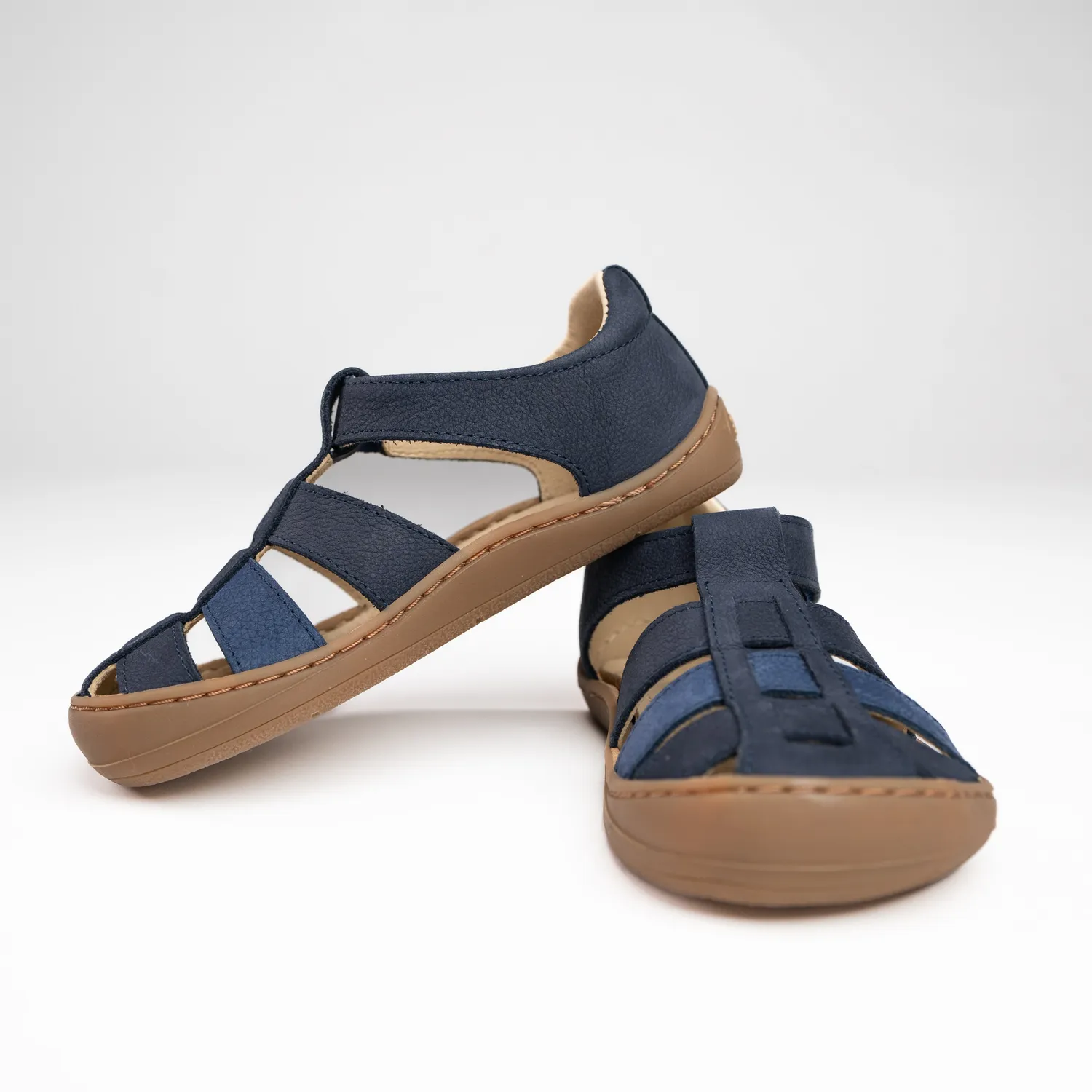 Gogsig Laura barfodssandal Royal Blue børn læder