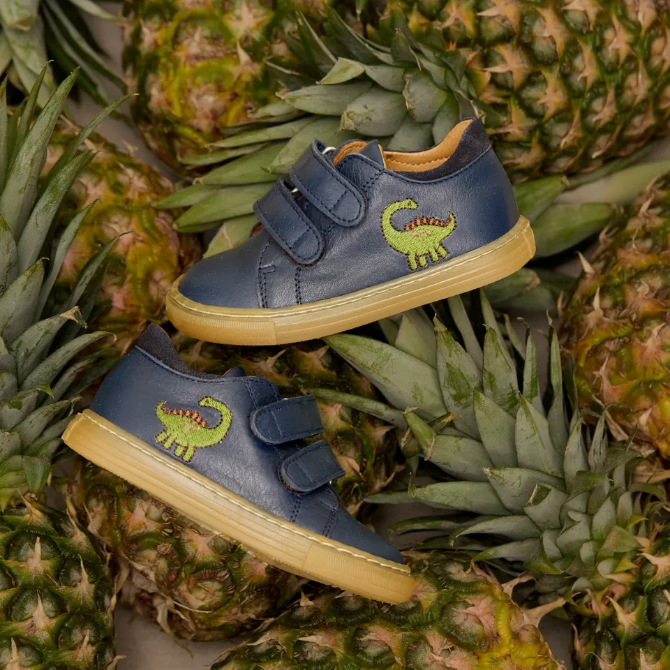 Angulus Sneaker dinobroderi læder velcro børn