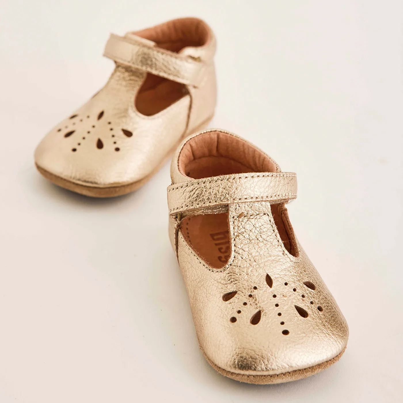 Bisgaard Bloom hjemmesko guld bred til baby