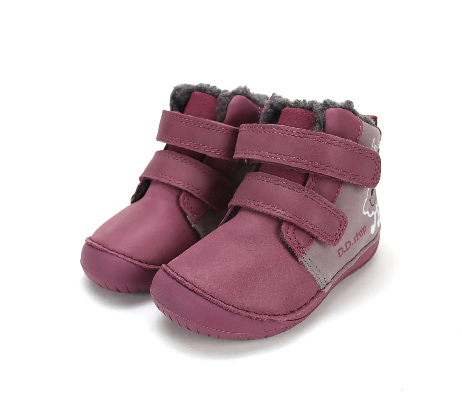 DD Step W070-62495C barfodssko vinter pige varm foret