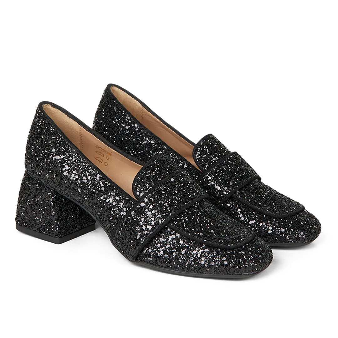 Angulus glitter loafer dame 5 cm hæl fest