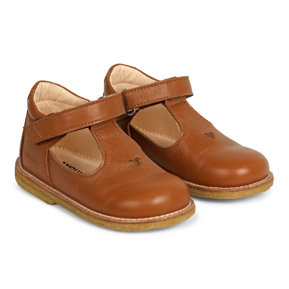 Angulus Klassisk tullesko med udstanset hjertemotiv børnesko