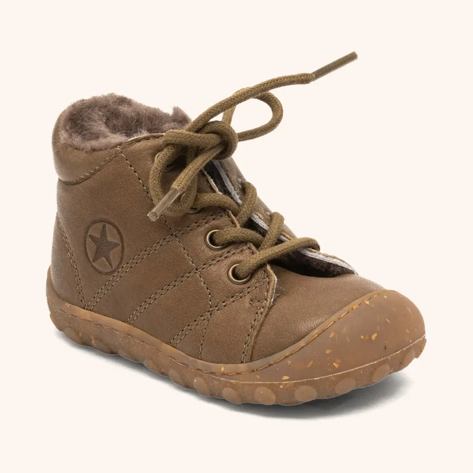 Bisgaard Hale L Lamb Khaki barfodssko lammeuld