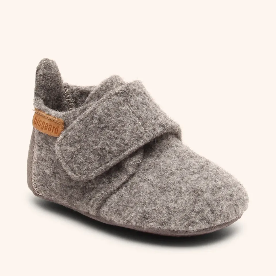 Bisgaard Baby Wool hjemmesko grå uld