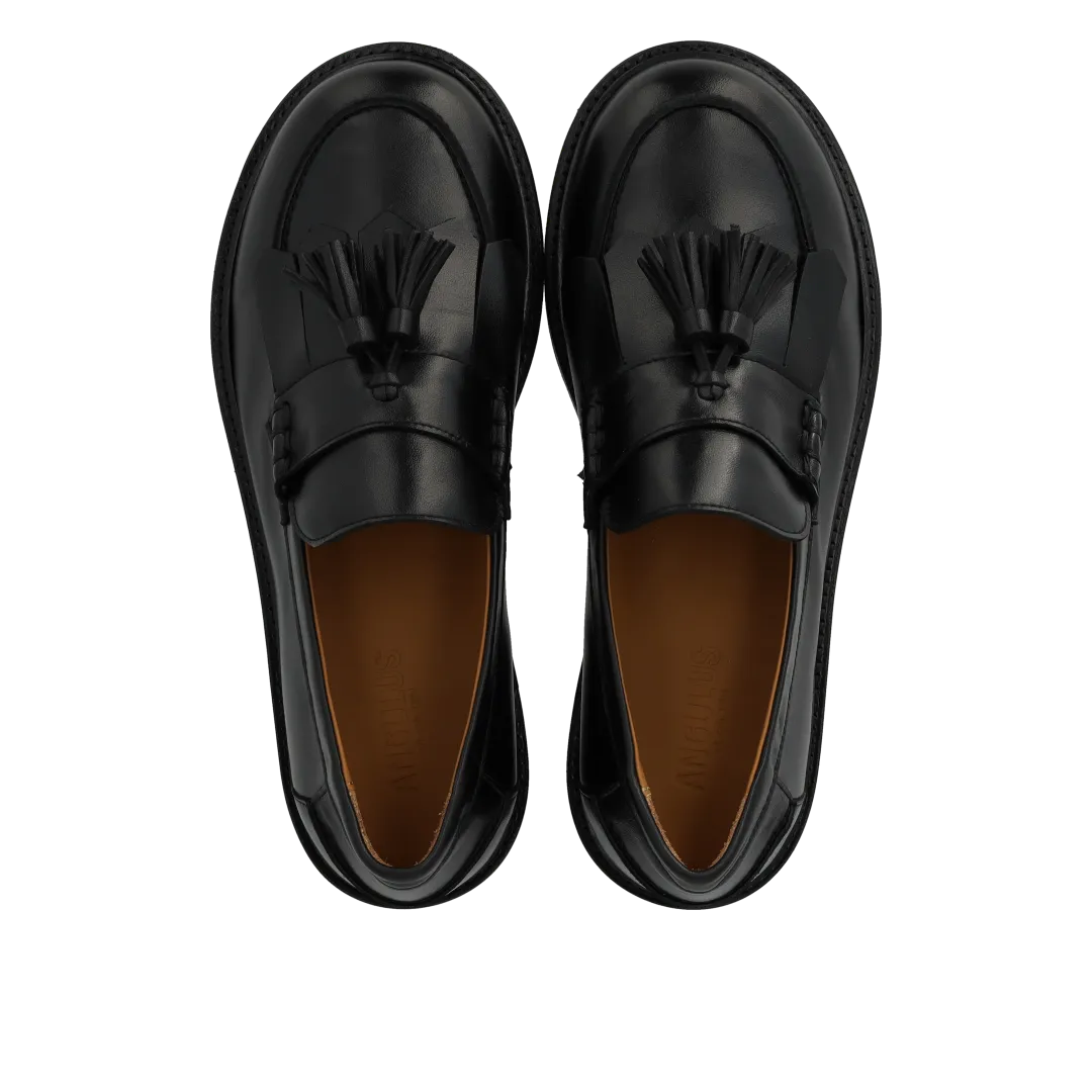 Angulus Penny loafer bred kvast frynser dame