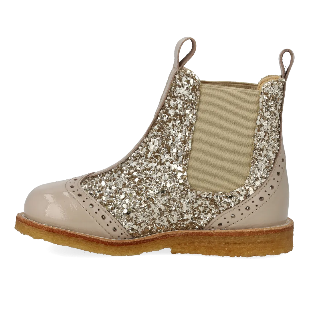Angulus Chelsea støvle glitter brogue børn rummelig
