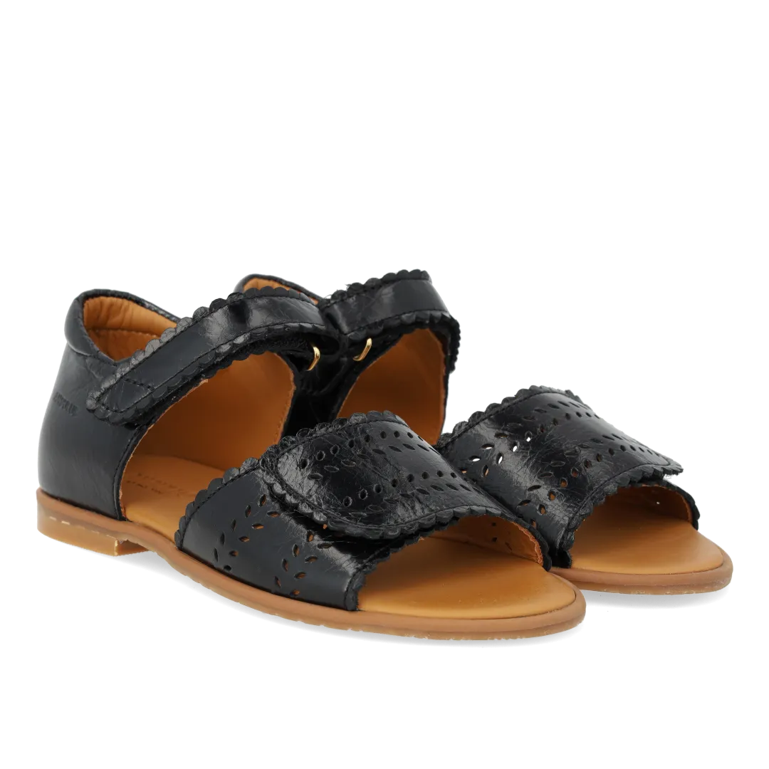 Angulus Sandal perforeret dobbelt velcro børn læder