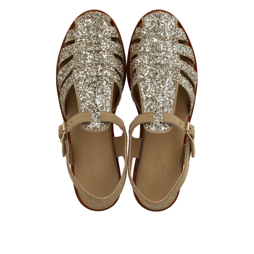Angulus Fisherman sandal damesandal funklende glitter