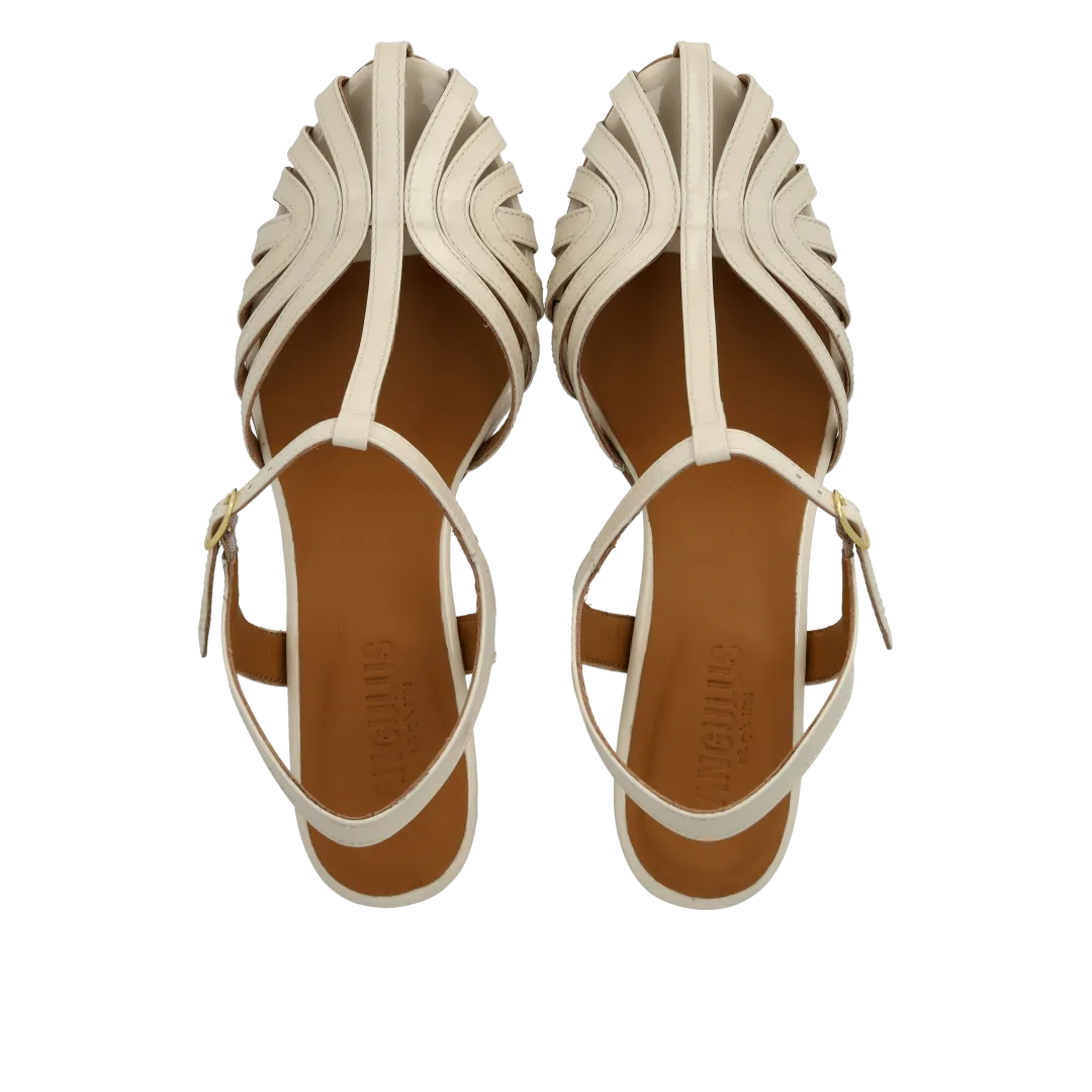 Angulus højhælet sandal læder med 6 cm hæl