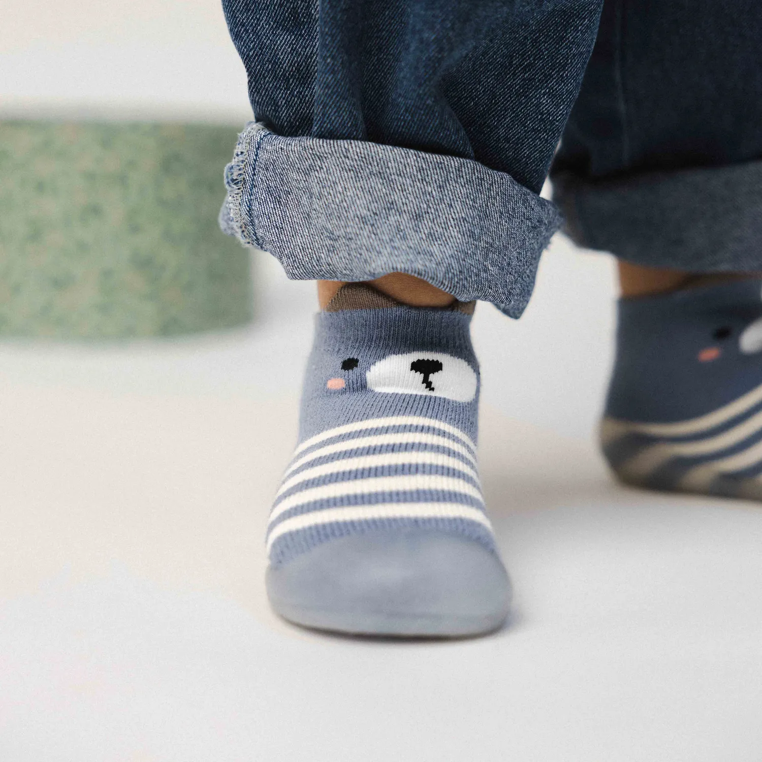 Minifus Blå Bjørn begyndersko blå bjørn skridsikker