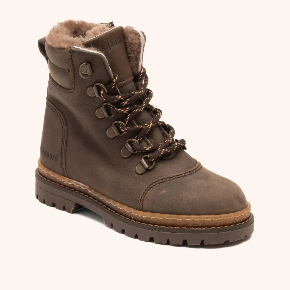 Bisgaard Gert Lamb snørestøvle rustic brown med lammeskind